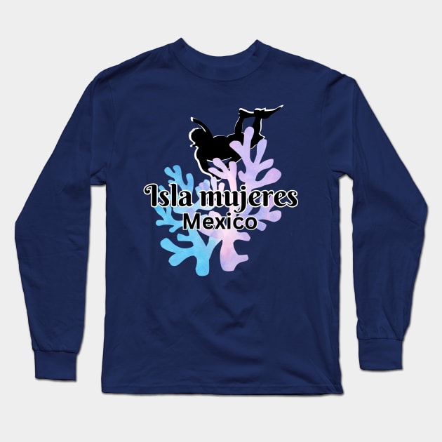 Isla Mujeres Mexico Long Sleeve T-Shirt by DW Arts Design